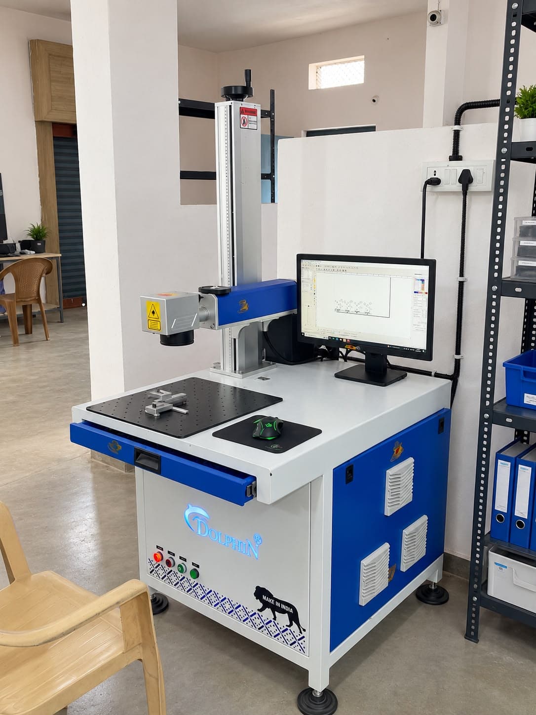 In-house laser engraving machine and workstation at Varun Industries