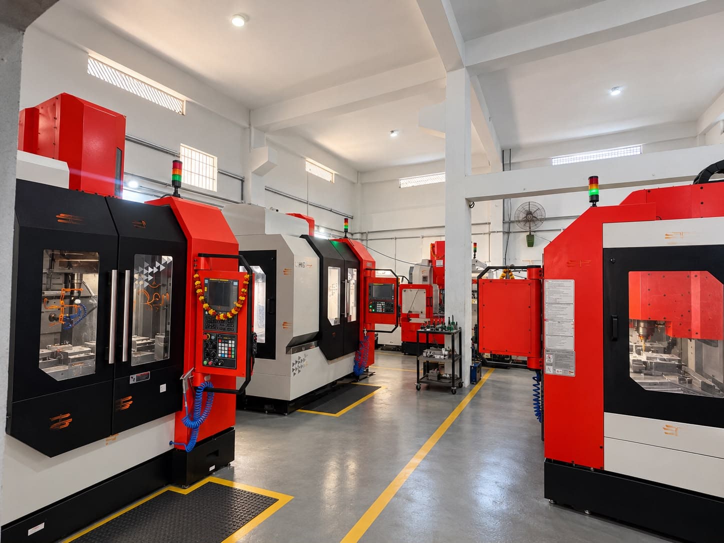 Varun Industries CNC workshop floor with CNC vertical milling centres